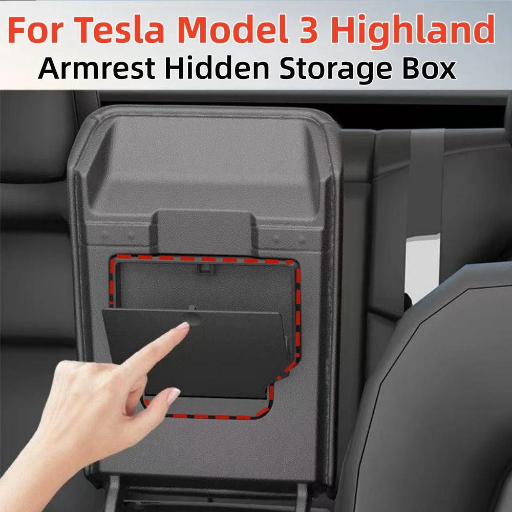 Center Console Organizer Armrest Hidden Secret Compartment For Tesla Model 3 Highland 2024 Armrest Hdden Storage Box