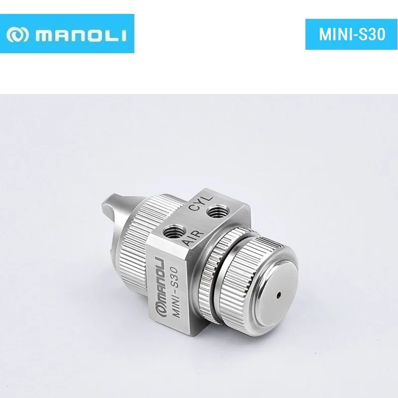 MANOLI MINI-S30 مسدس رش أوتوماتيكي من الفولاذ المقاوم للصدأ ذو ضغط الهواء المنخفض، وكلاء إطلاق، ونقل المياه الإلكترونية، وزيت مضاد لبصمات الأصابع