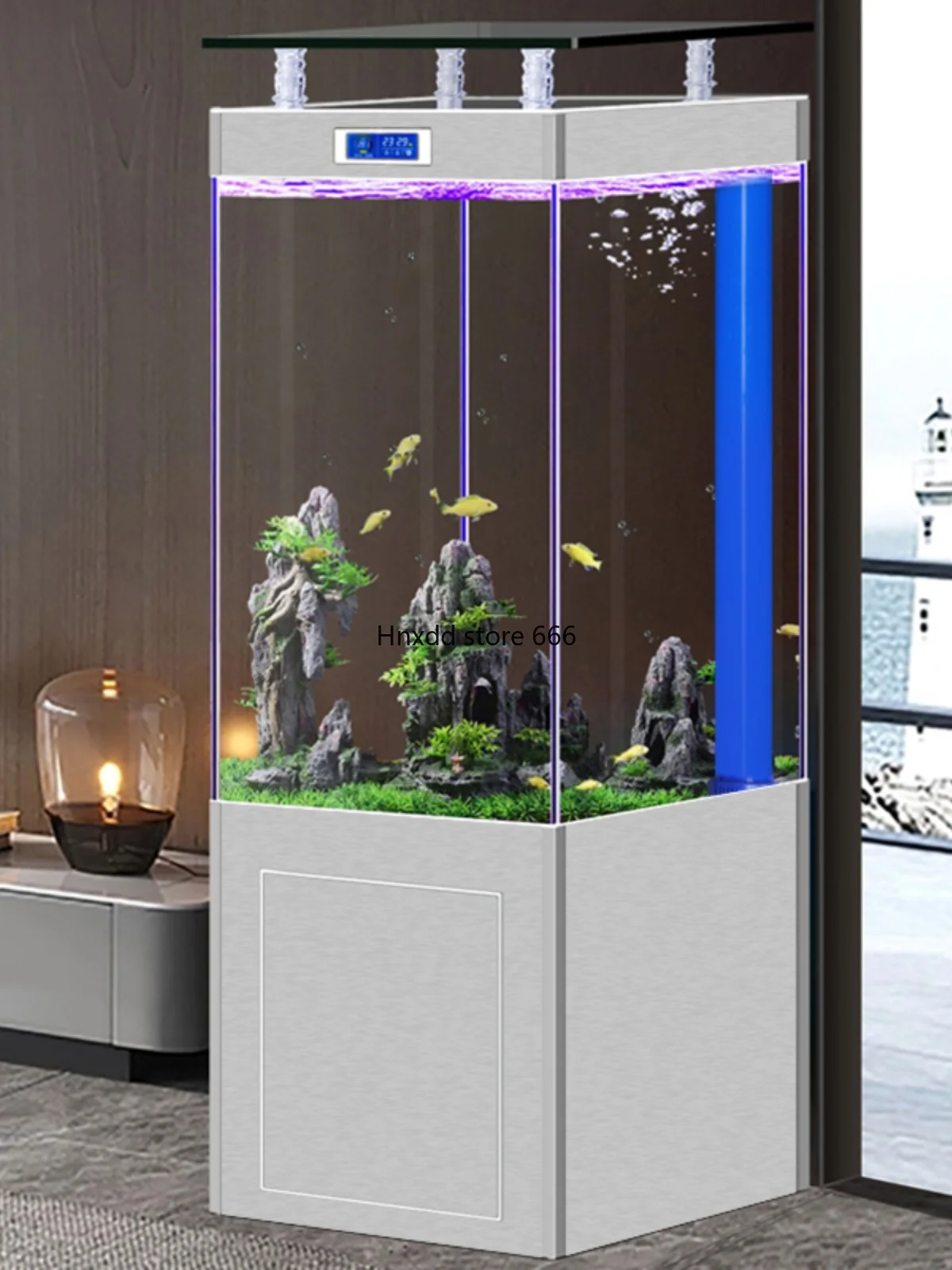 Super White Glass Dragon Fish Tank New Vertical Living Room Small and Medium Bottom Filter Change Water Aquarium