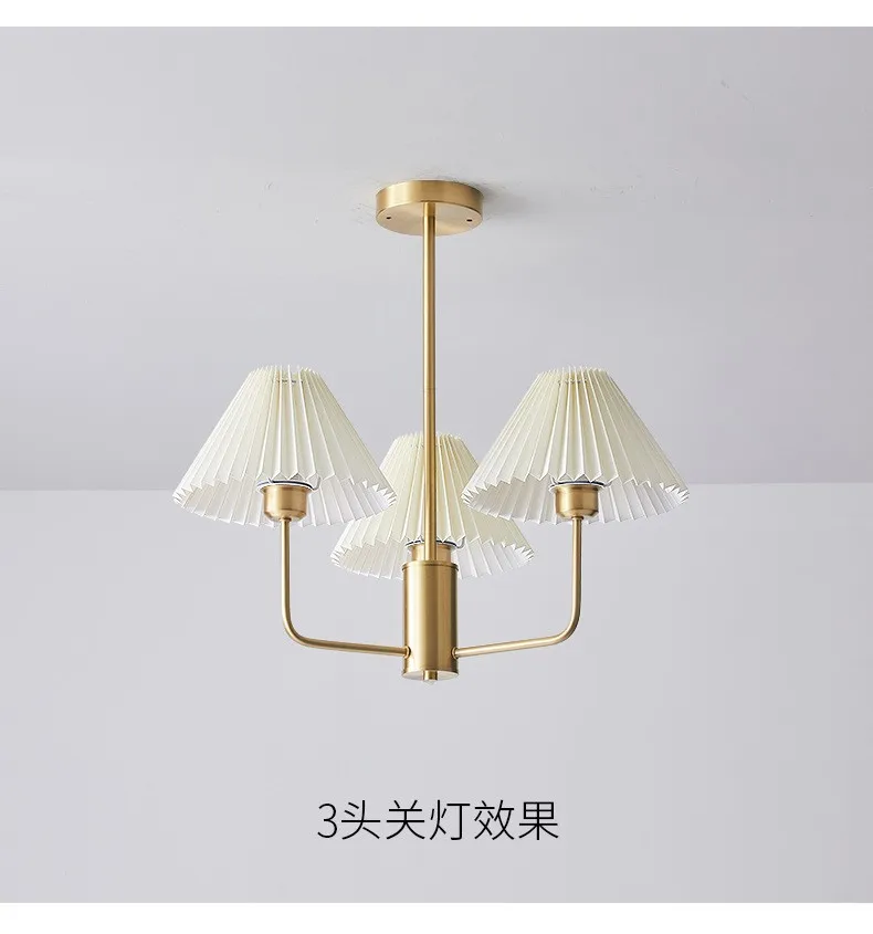 American Copper Material E27 Chandelier Nordic