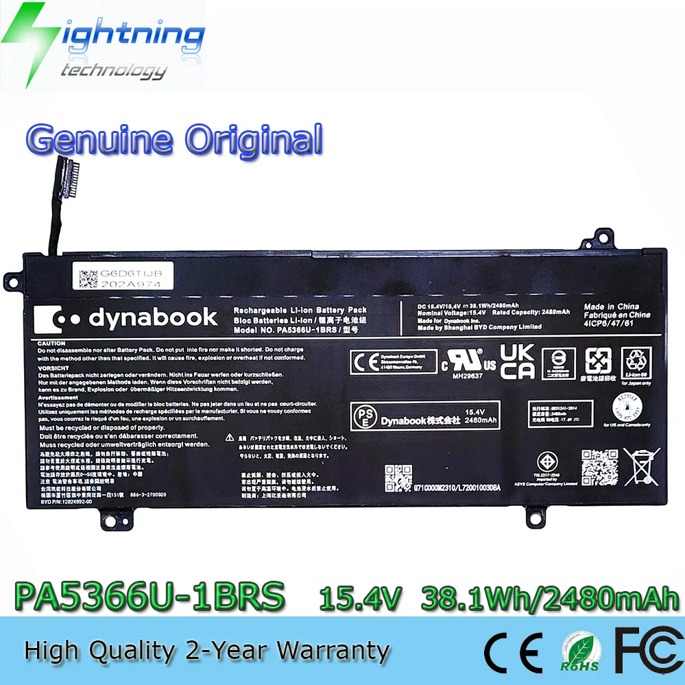 

PA5366U-1BRS Genuine 15.4V 38.1Wh Original Battery for Toshiba Dynabook Satellite Pro L50 L50-G
