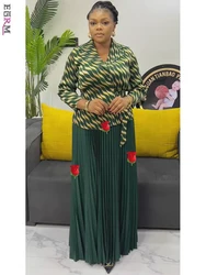 EGRM Miyake Pleated Skirt Set For Women 2025 New Gold-plated Lapel Two-piece Sets Fashionable Loose Large-size Folds Skirt 6R908