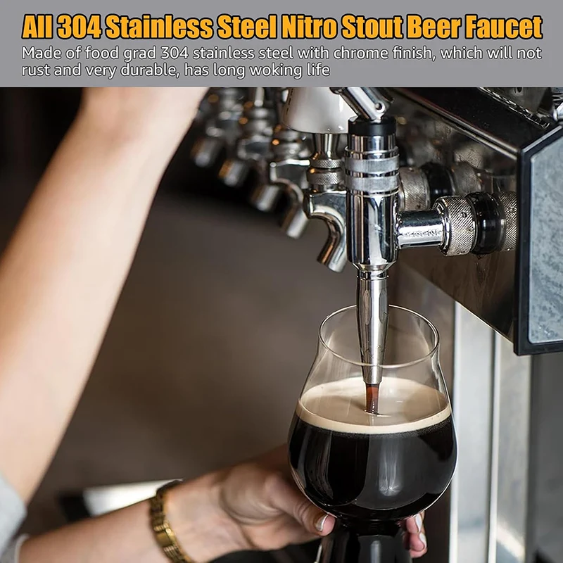 Beer Column Tower with Single Faucet,3-Inch Column Homebrew Beer Keregator Dispenser Nitro Tap for Stout Beer & Cold Brew Coffee