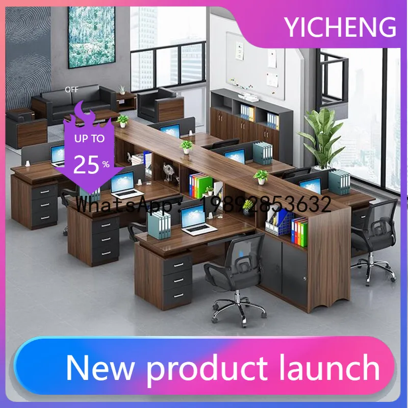 

PYJ Screen Office Desk and Chair Financial Desk Workstation Card Space Simple Modern Staff Computer Desk