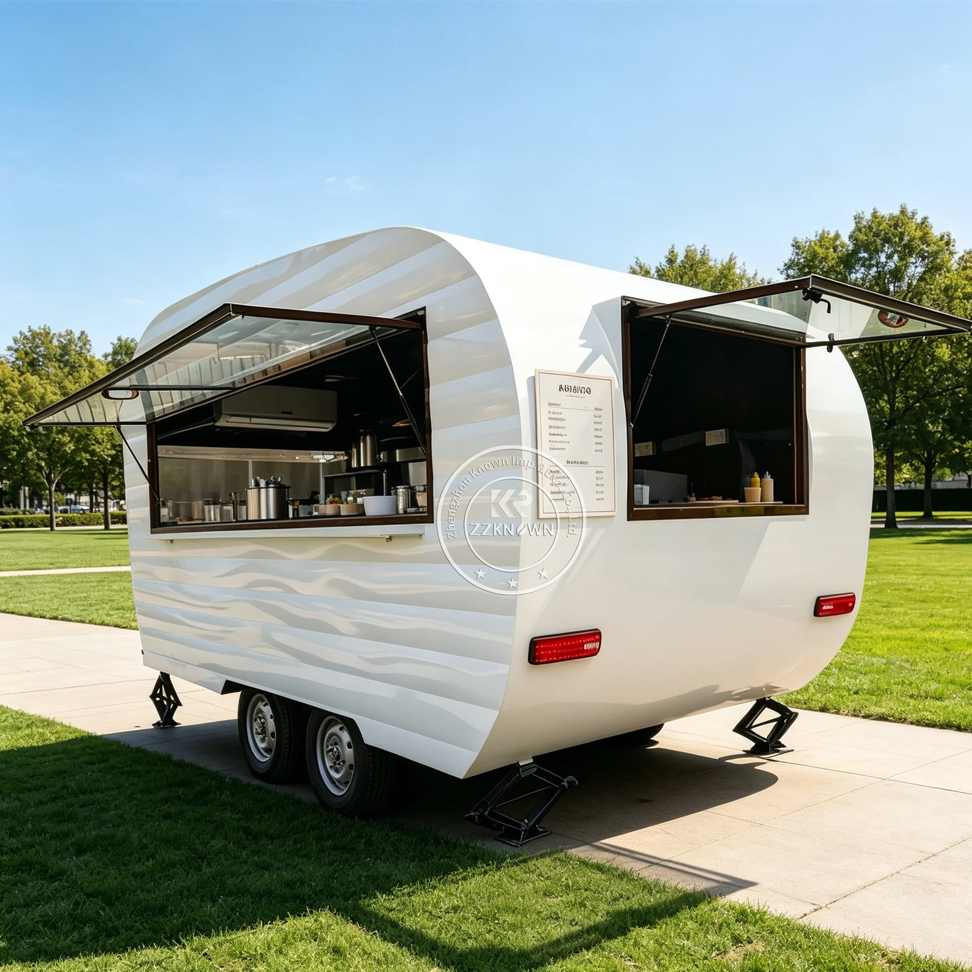 

Мобильный фудтрак для уличной еды: фургон-кухня для хот-догов, закусок, пиццы, барбекю с полным оснащением кухни