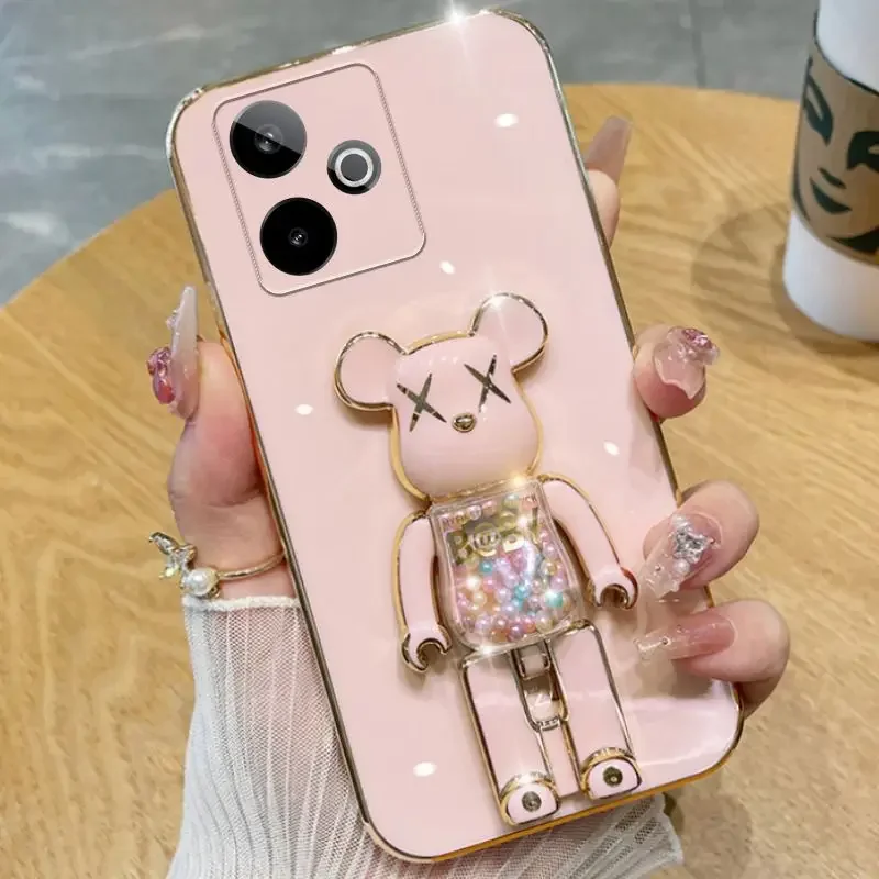 ثلاثية الأبعاد الرمال المتحركة الدب حامل سوار حزام الحبل Realme GT 7 GT 7T 5G جراب هاتف ل Realme GT 7 Pro 5G 7 T تصفيح غطاء #1