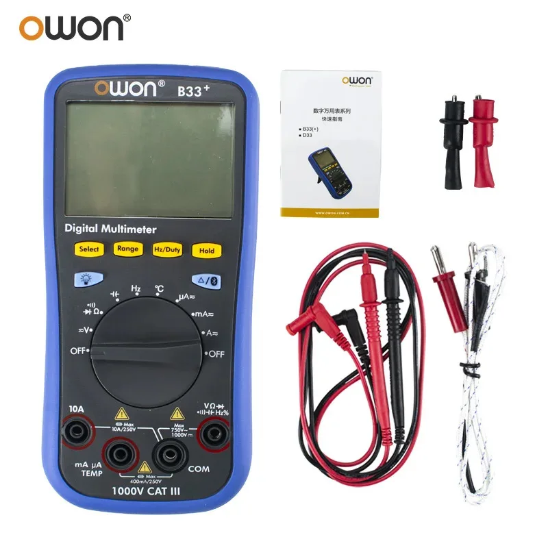 OWON B33+ D33 Multifunctional Digital Multimeter 3 in 1 Datalogger Temperature Meter With Bluetooth Speech Extract
