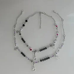 lil Tracy Lil peep beaded necklace Stars & Hearts Bracelet, Grunge, Y2k, Fairy necklace , Coquette, Fairycore, Beaded necklace