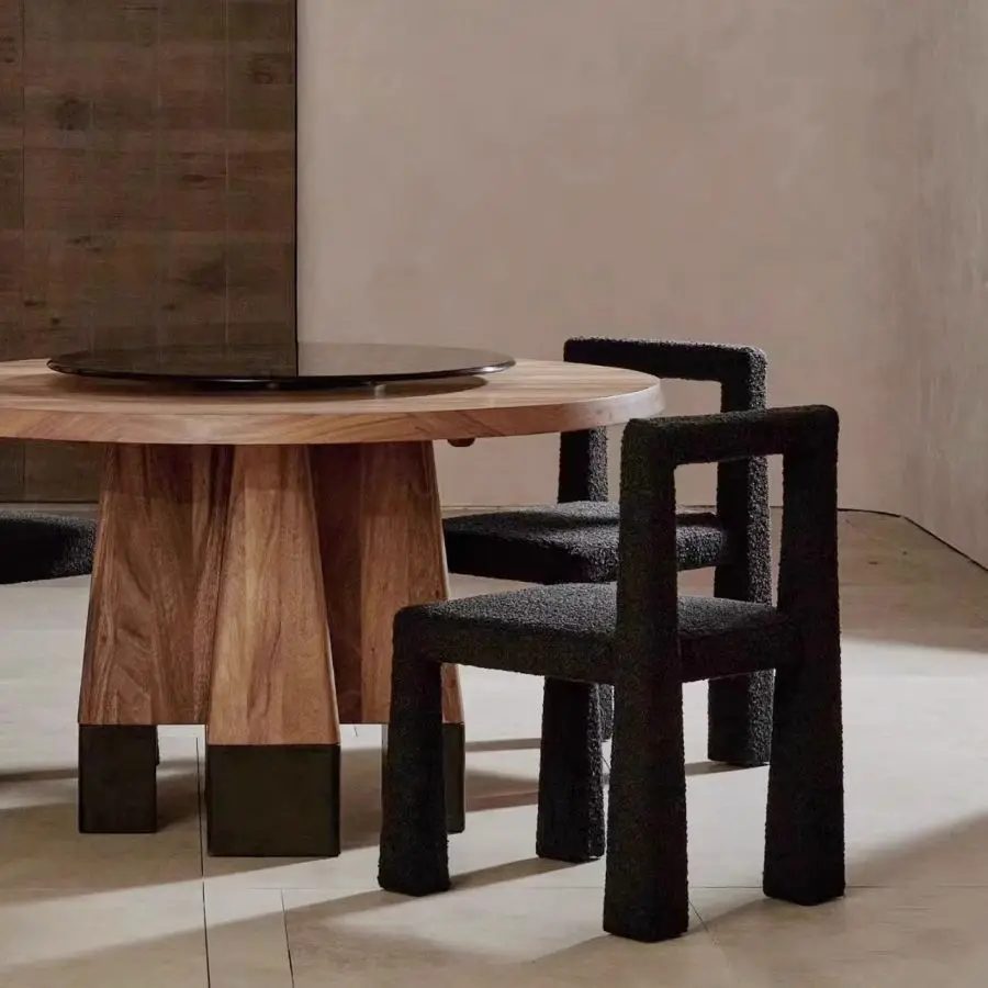 Wabi Sabi Lamb Fleece Table Chair Chair Modern Simple Home Makeup Stool Chair
