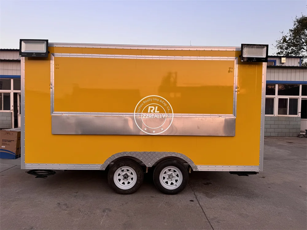 USA Standards 14ft Concession Food Trailer Customized Fast Food Truck Mobile Kitchen Trailer For Sale