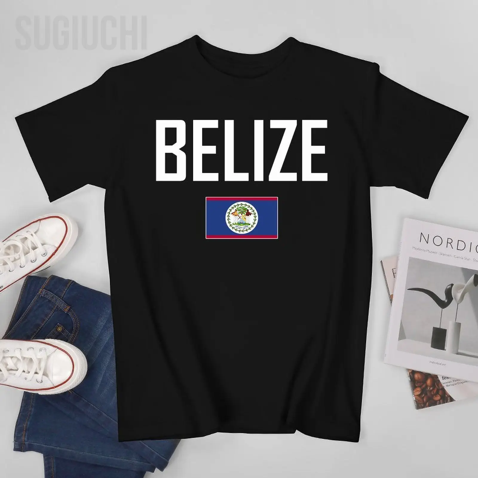 Unisex Men Tshirt BELIZE Flag And Font Tees T-Shirt O-neck T Shirts Women Boys 100% Cotton Clothing More Color