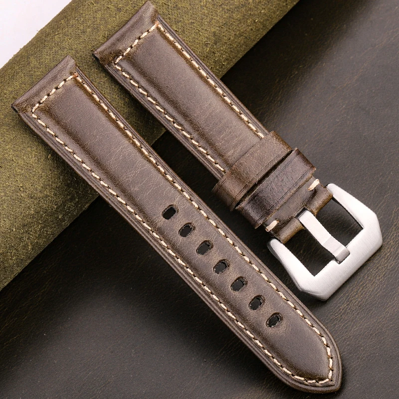 Echtes Leder Uhrenarmbänder 4 Farben Für Panerai Uhr Band Zubehör Frauen Männer Rindsleder Armband 20mm 22mm 24mm 26mm Armband