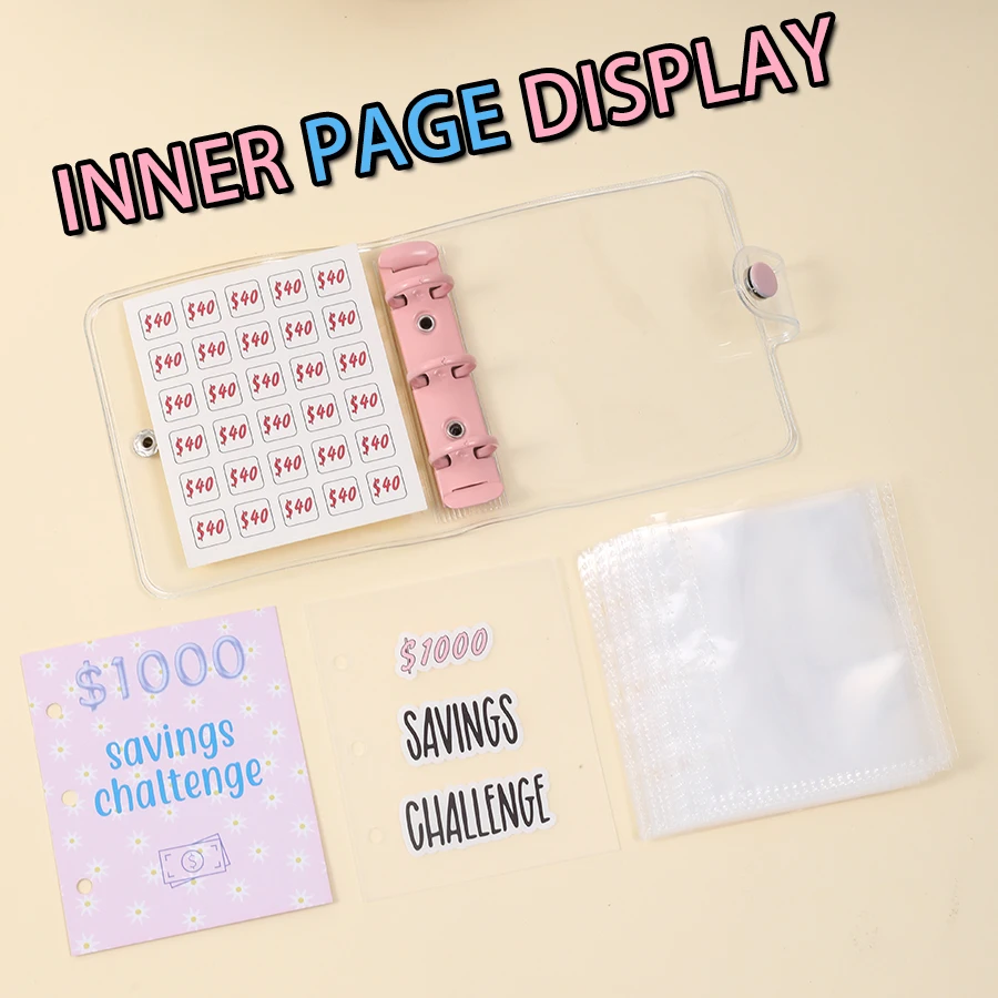 1000 Savings Challenge Binder , Money Saving Binder, Savings Challenges Book with Envelopes, Envelope Savings Challenge, Mini Bu