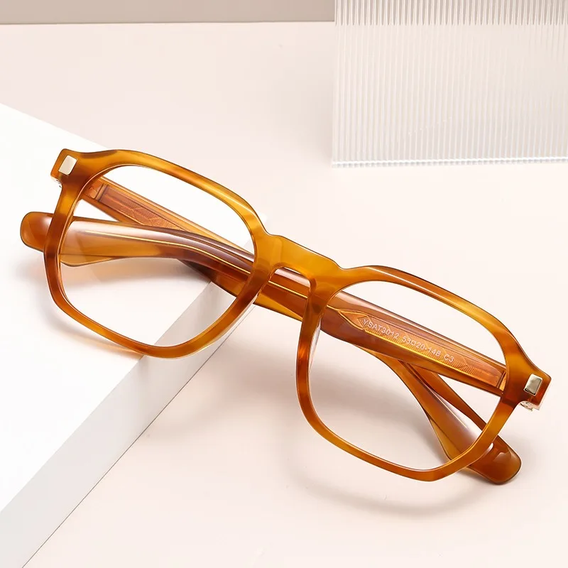 

Hand Made Retro Square Acetate Eyeglass for Male Customizable Myopia Prescription Glasses Frame for Men And Woman