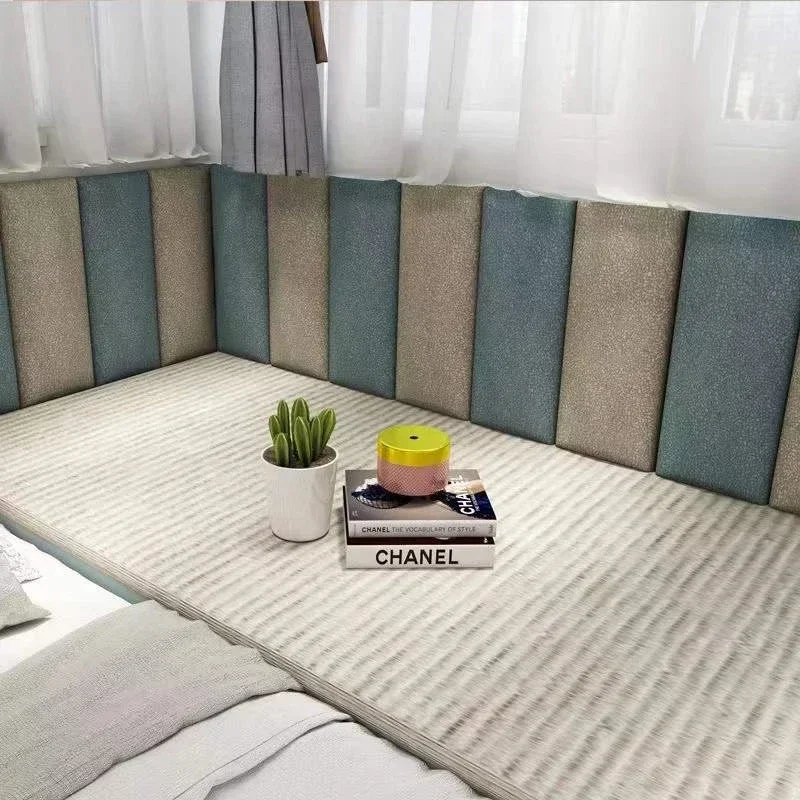 Panel dinding anti-tabrakan headboard Tatami kamar tidur dekorasi furnitur stiker dinding lapisan kepala kertas dinding perekat