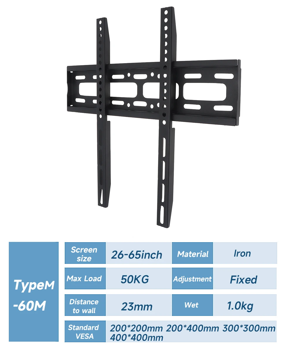 Universal TV Mount Monitor Wall Support PC Screen Bracket Fixed Holder For 14-43/ 14-42 /26-55 / 26- 65 Inch Led Lcd Televsion