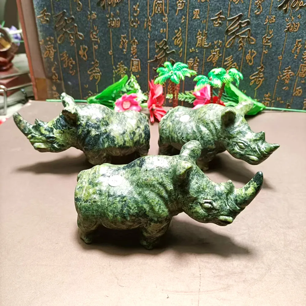 

Натуральный кристалл кварца энергетическая Зеленая трава Бирюза, ручная резьба, носорог, Рейки, домашний декор, изысканные подарки, исцеление