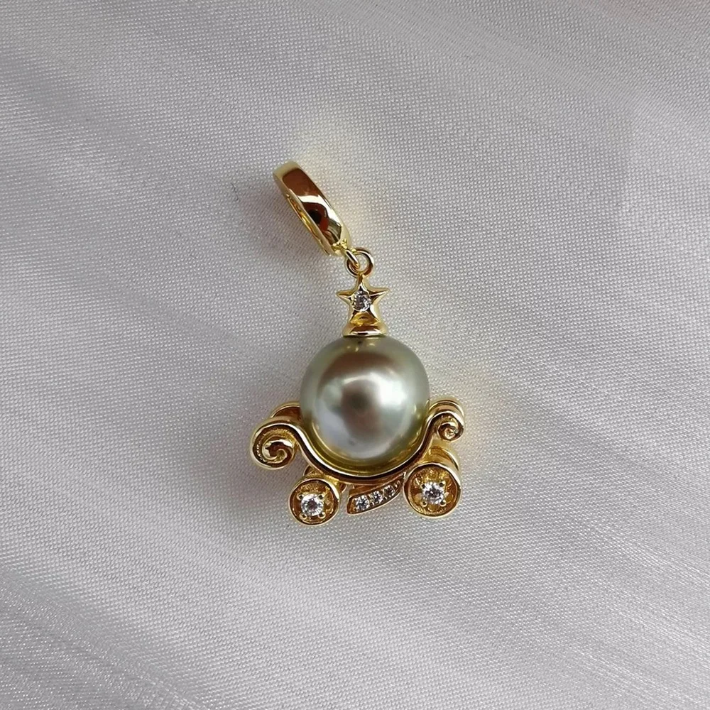 925 Stamped Alloy Gold Plating Pearl Pendant Setting DIY Jewelry Findings, Craft Supplies for Handmade Pendant Accessory