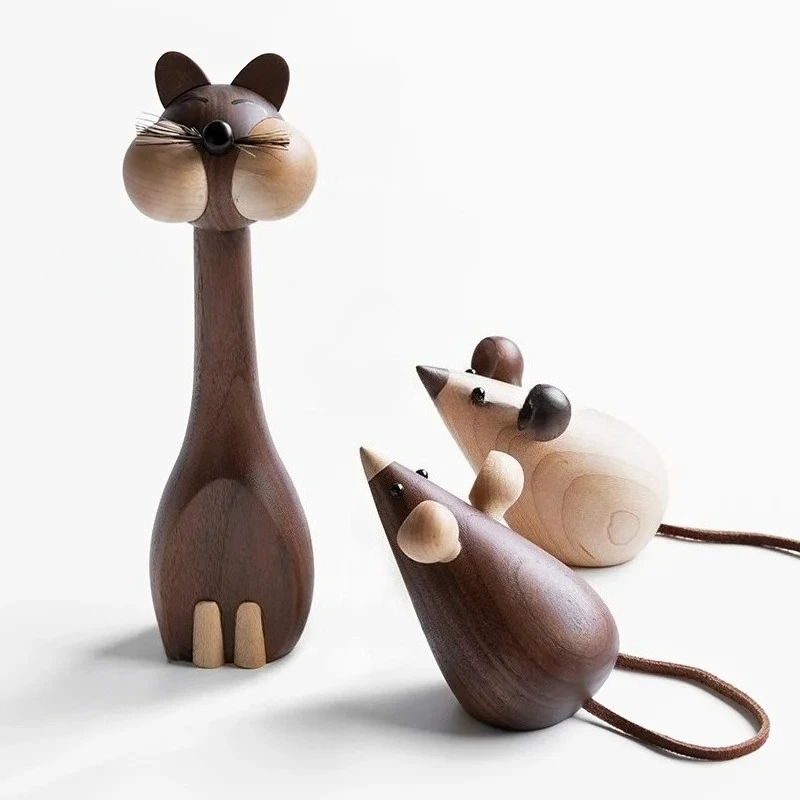 Suitable for Kittens, Ornaments, Solid Wood Craft Jewelry, Animal Dolls, Personalized Gifts