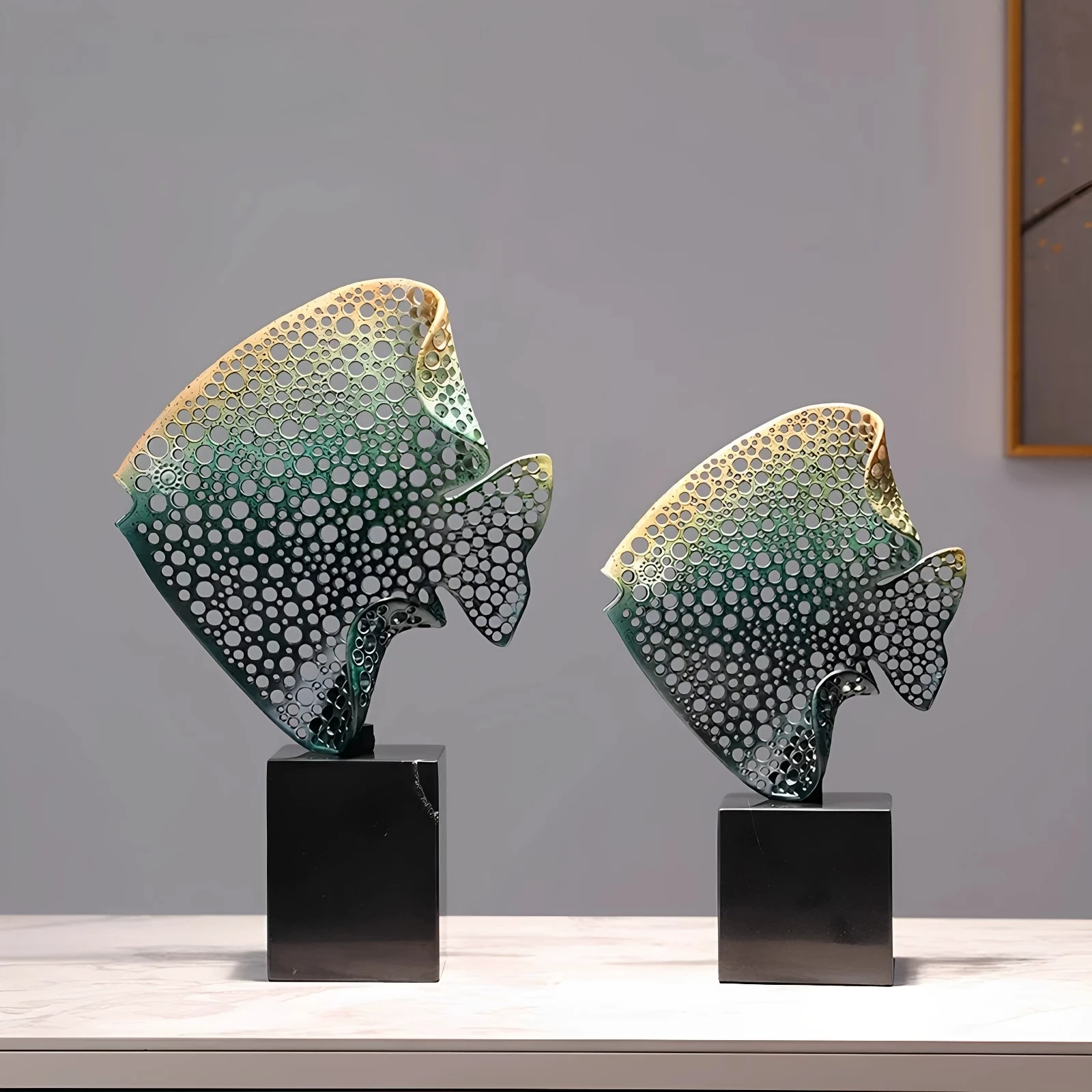 High End Creative Light Luxury Year After Year Fish Decoration for Living Room TV Cabinet Entryway Wine Cabinet Ornament