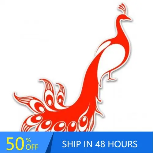 

Peacock Red Cute Laptop Bumper Camper Van Walls Waterproof Vinyl Decal Gift Retro Funny Cool Trendy