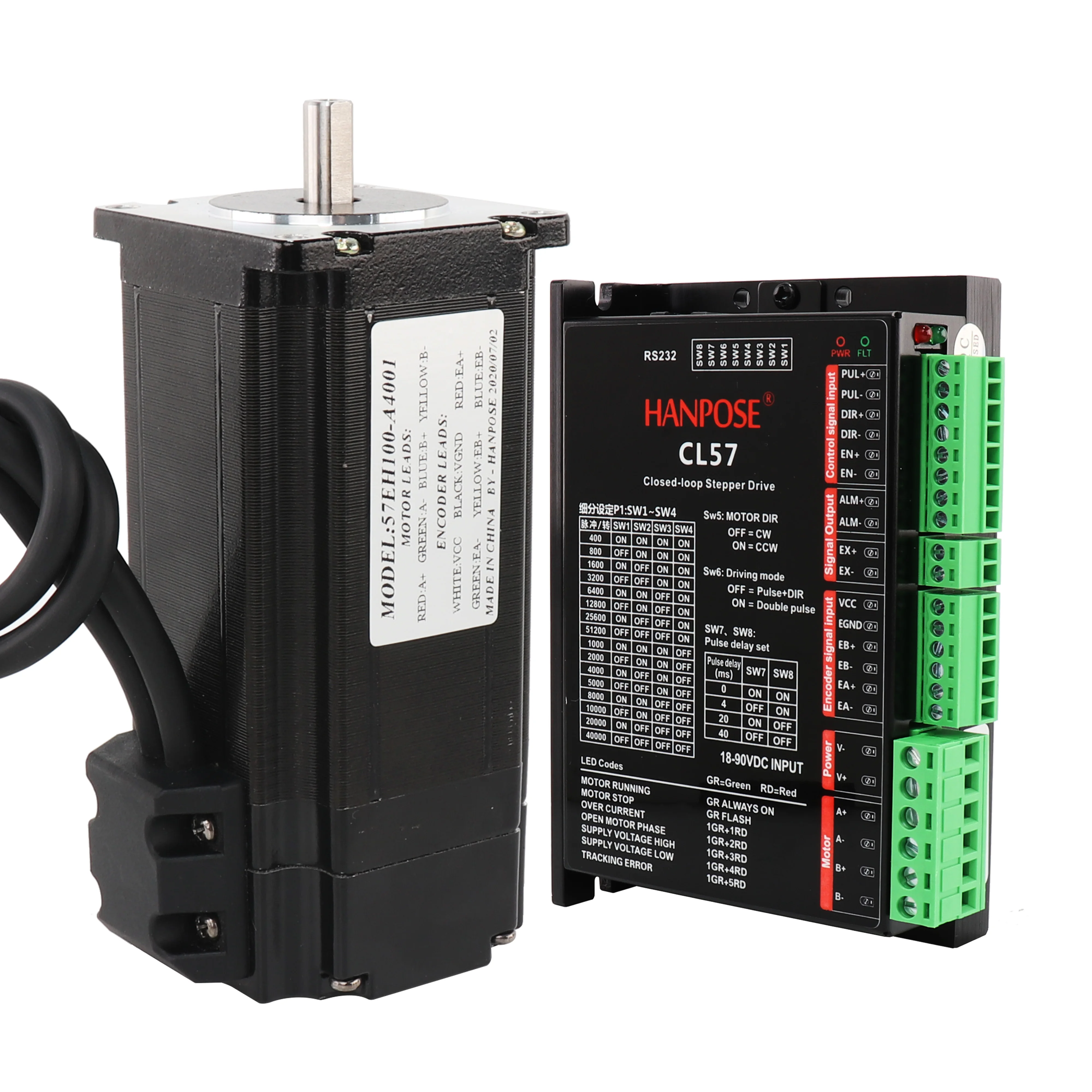 

Nema Motor Closed Loop Servo Driver 57EH100A4001 +CL57 Drive Sets 4.0A 3.3n.m Stepper Motor 57x100mm for 3D Printer Accessories