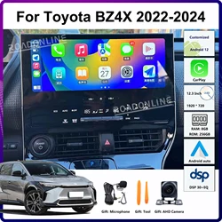 12.3 Inch For Toyota BZ4X 2022-2024 GPS Car Multimedia Player Stereo Radio Touch Screen 1920*720 Wireless CarPlay Android Auto