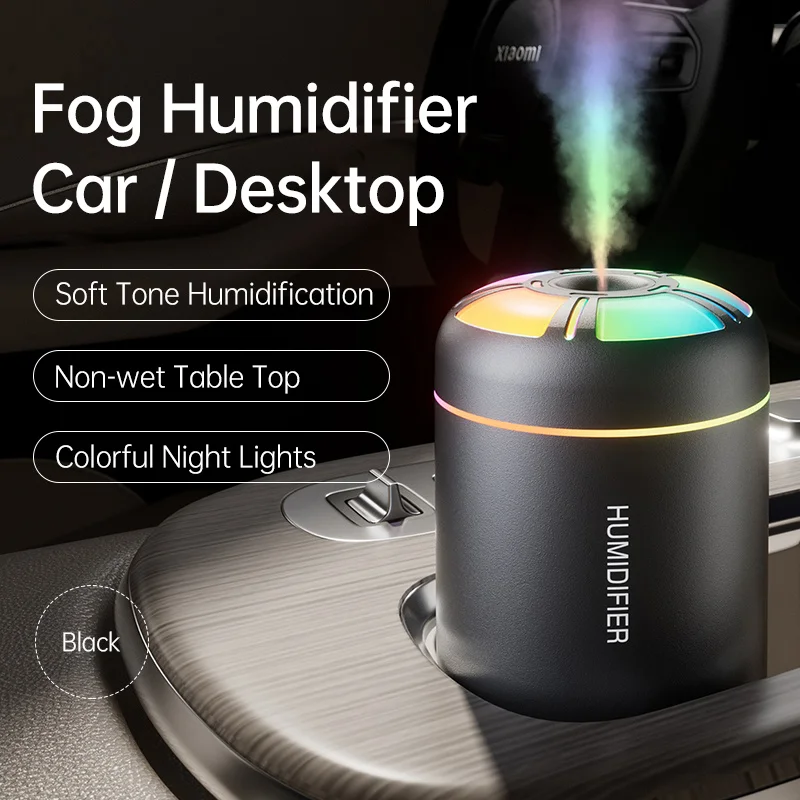 180ML Mini USB Air Humidifier Electric Aroma Diffuser Essential Oil Purifier Aromatherapy Color Lights for Car Home Bedroom
