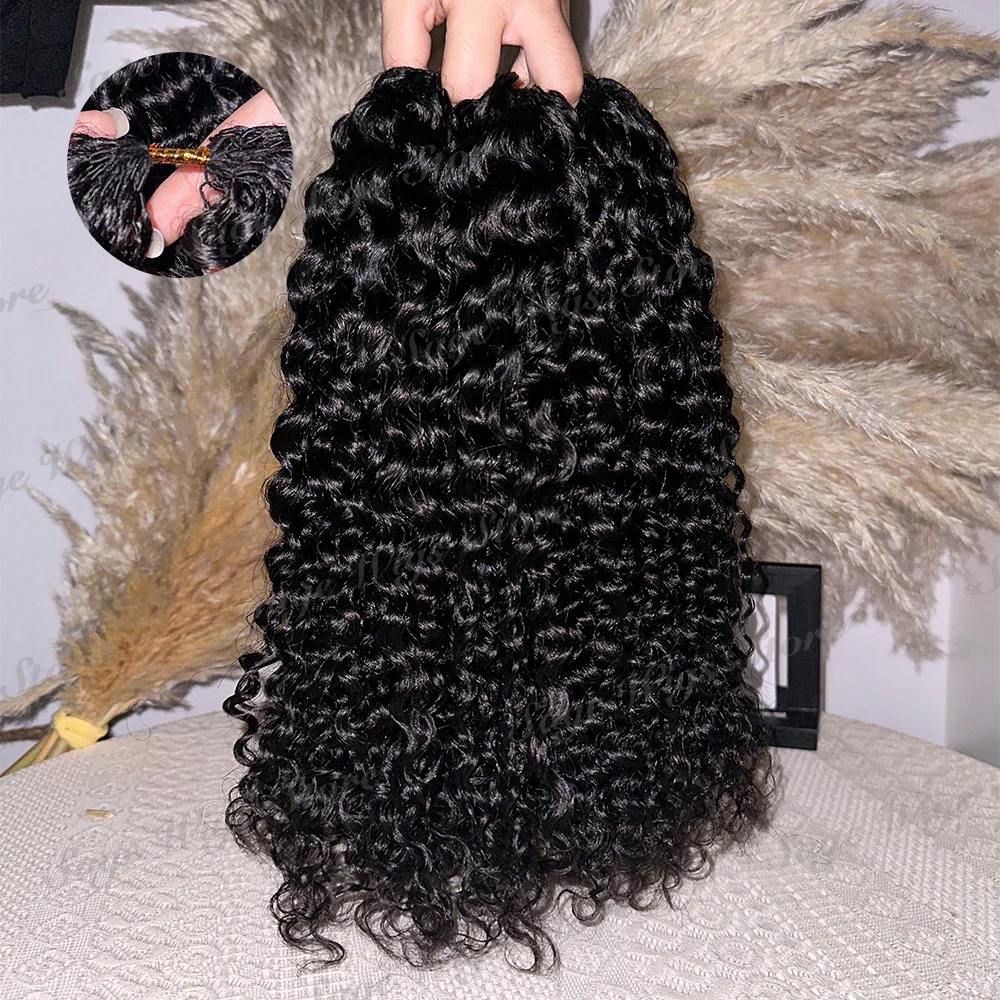 Extensions de cheveux humains 100% naturels, 16-22 pouces, pour tresses bohèmes, boucles 12A, petites spirales bouclées, cheveux à crochets effet plume miracle, pré-séparés, 60g/paquet