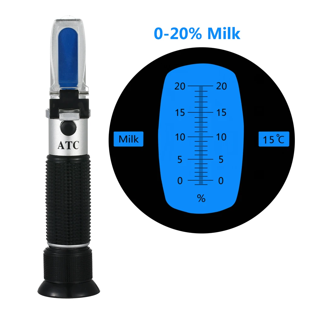 Yieryi Milk Handheld Refractometer Digital Milk Concentration Meter  0-20% Milk Tester Milk Hydrometer Brix Built In ATC