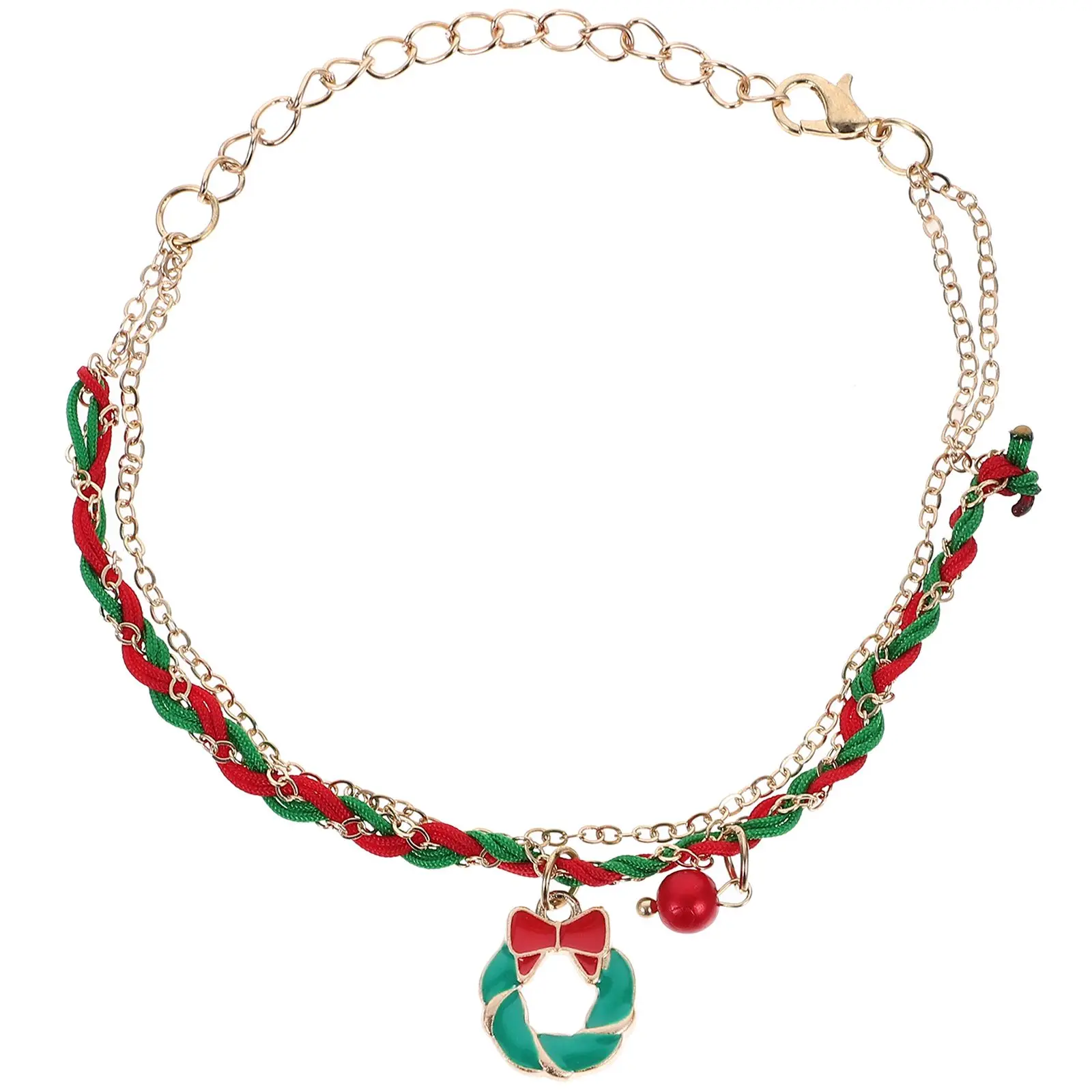 

Christmas Woven Lovely Wrist Chain Knitted Unisex MS1389 Lovely Pendant Nylon Wrist Chain Xmas Jewelry Toy