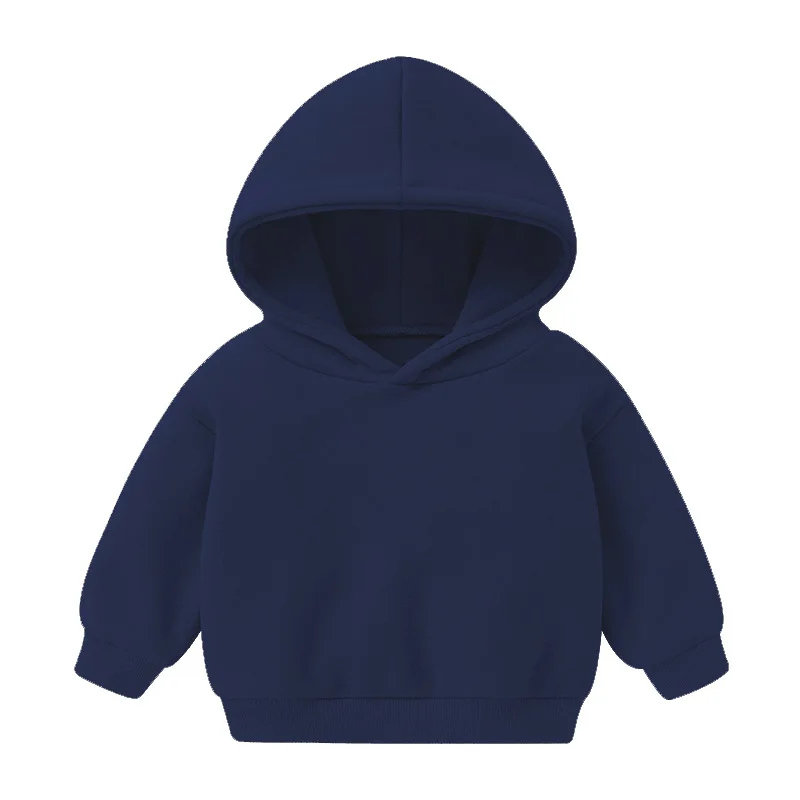 Boys Girls Thick Velvet Cartoon Tees Kids Solid Casual Fashion Warm Coat Autumn Winter Sweatshirt Hoodie Baby Cloths Infant Tops