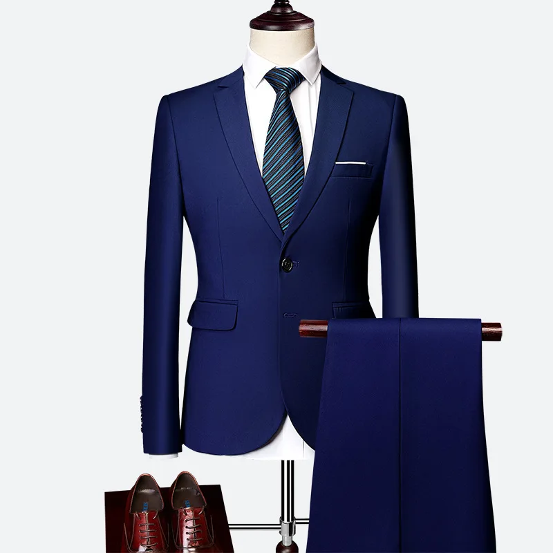 

Men's business suits, professional suits, men's two-piece suits, professional formal wear, solid color, two buttons