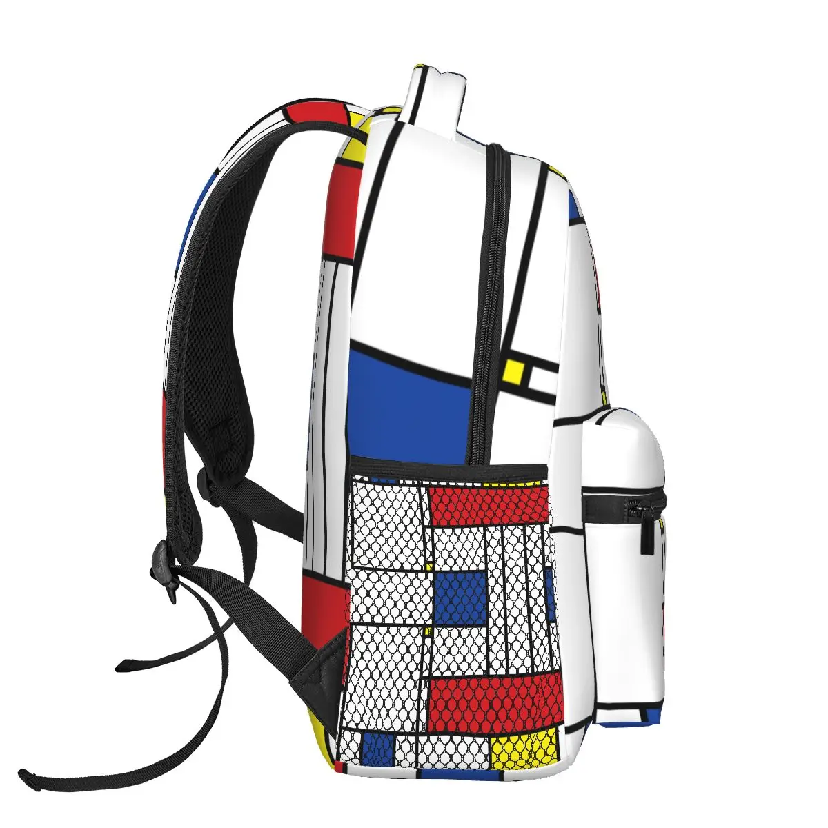 Mondrian Minimalist de Stijl เป้สะพายหลังศิลปะสมัยใหม่กระเป๋าหนังสือเด็กหญิงเด็กชายนักเรียนกระเป๋านักเรียนลายการ์ตูนกระเป๋าเป้ใส่แล็ปท็อปกระเป๋าสะพายไหล่