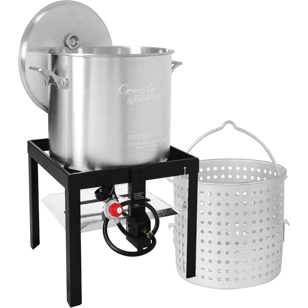 SBK0801 Kit bollente per frutti di mare da 80 Qt con filtro, pentola per bollire frutti di mare all'aperto e cestello con bruciatore a propano da 100.000 BTU