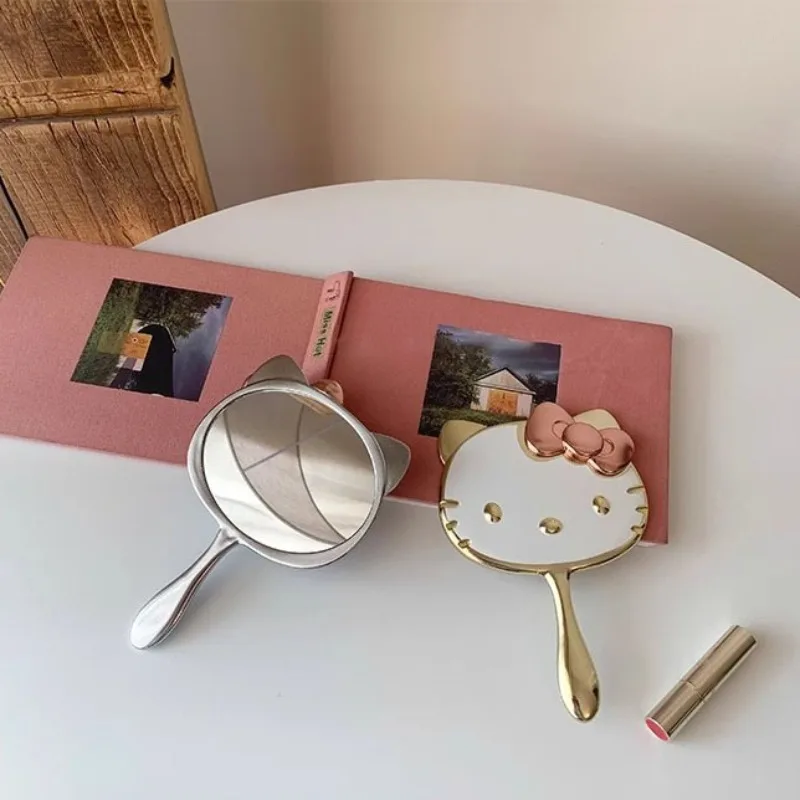 サンリオハローキティ猫ミニミラーアニメ漫画かわいいポータブルハンドル女の子折りたたみプリンセスミラー装飾子供の誕生日ギフト