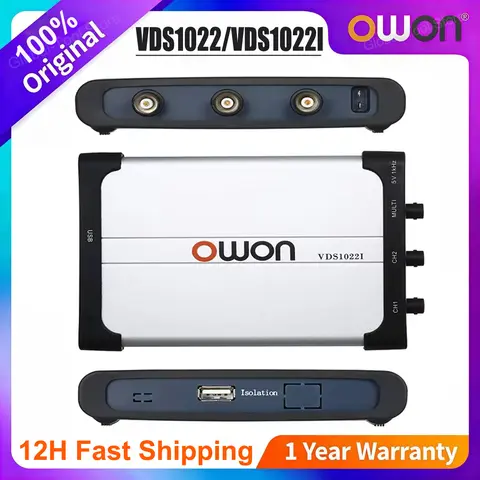OWON VDS1022/VDS1022I Virtual Dual-Channel Oscilloscope Bandwidth Of 25Mhz USB 100MS/S Sample Rate USB Isolation