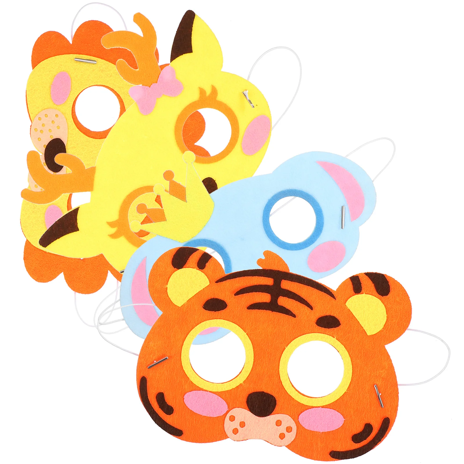

4Pcs Kids Animal Masks Premium Reusable Material Party Cosplay Masks Halloween Costume Birthday Decoration Hallowen Mask