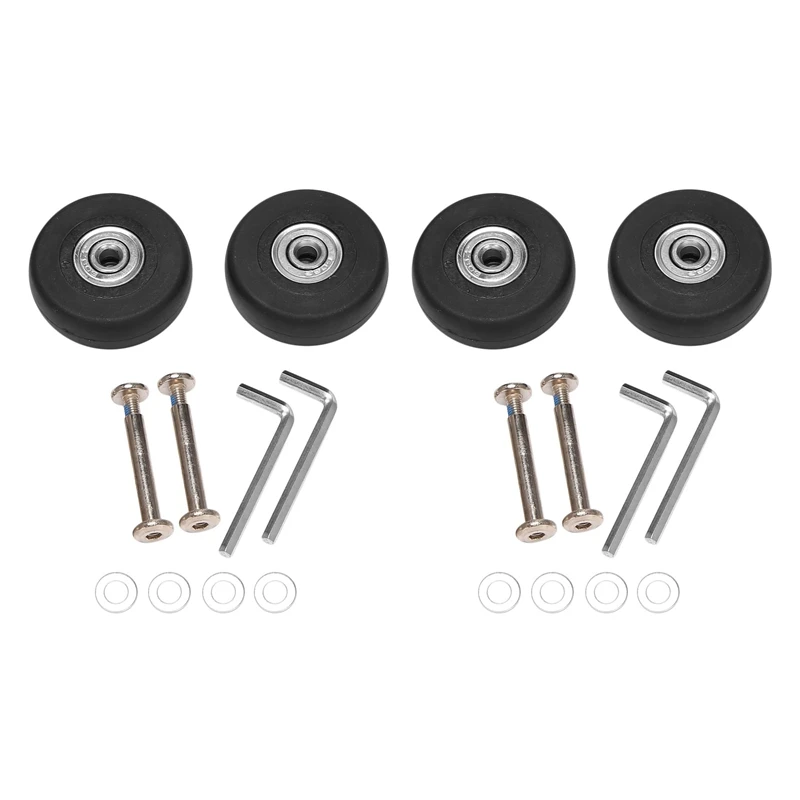 4 Sets Of Luggage Suitcase Replacement Wheels Axles Deluxe Repair Tool OD 50Mm