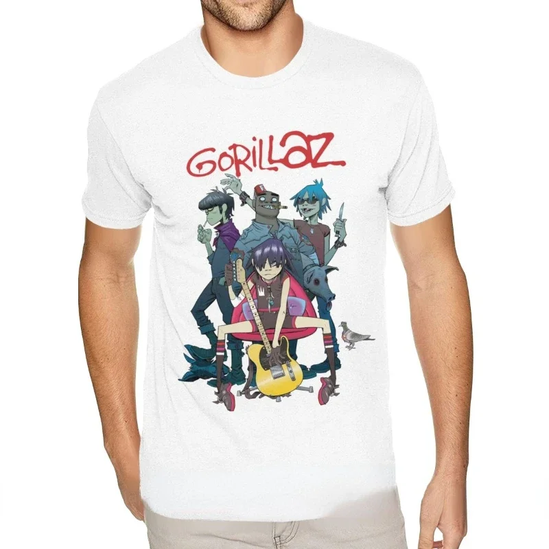 Men Clothing Oversized T Shirt Mens Tee Harajuku Anime Shirt Gorillaz Tee Adult Great Quality Tshirt Retro Manga Graphic Tshirts