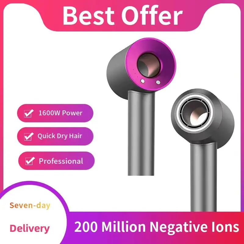 Professional Leafless Hair Dryer Negative Ion Salon Tool High SpeedSuperHousehold Appliance Portable Hair Dryer