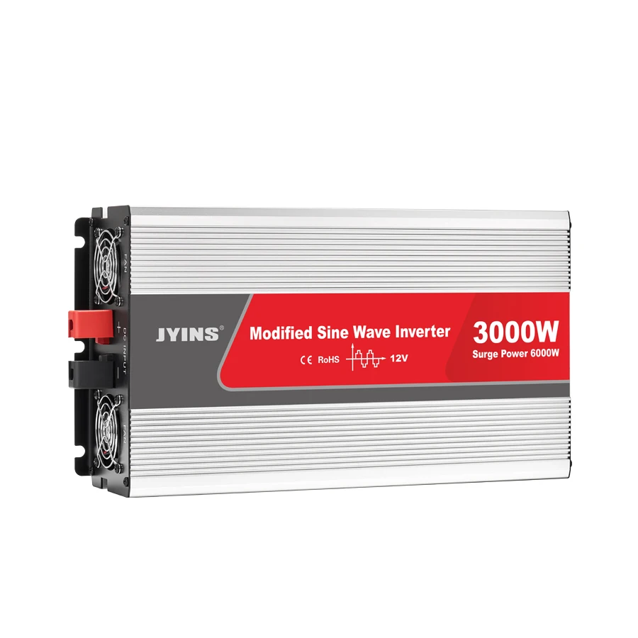 Jyins 3000W Modified Sine Wave Power Inverter LCD Screens Aluminium Alloy 90% Efficiency for Automotive Home Use Single Phase