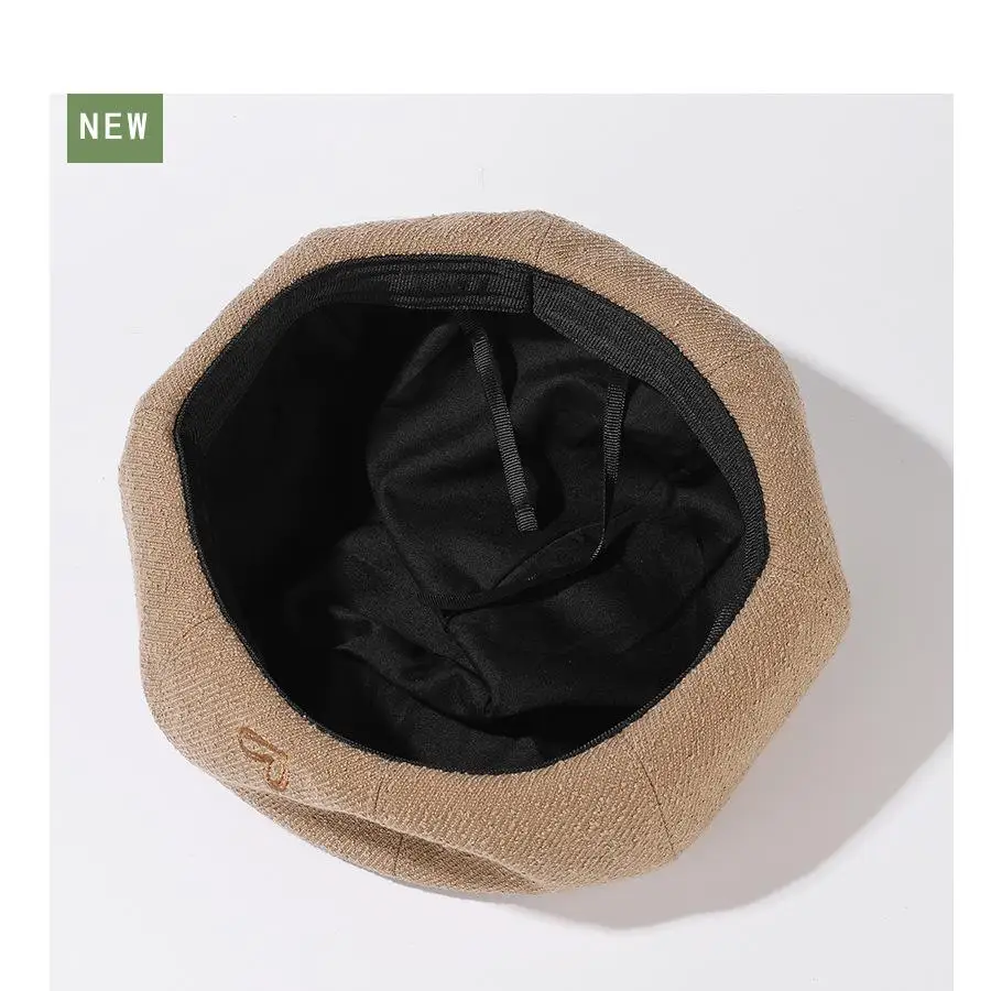 القبعات النسائية الخريف الشتاء قبعة بلون الرسام قبعة خمر القلب نمط Vintage قبعات للسيدات قبعة مسطحة الإناث موضة جديدة