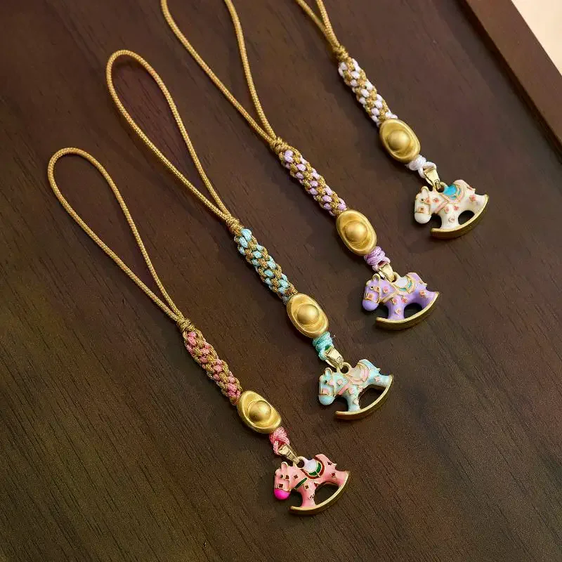 

Ключ зодиакальной лошади, милый ремешок с лошадью удачи, пони, подвеска для телефона, анти-камера, украшение для сумки, очаровательные подарки для счастливых друзей