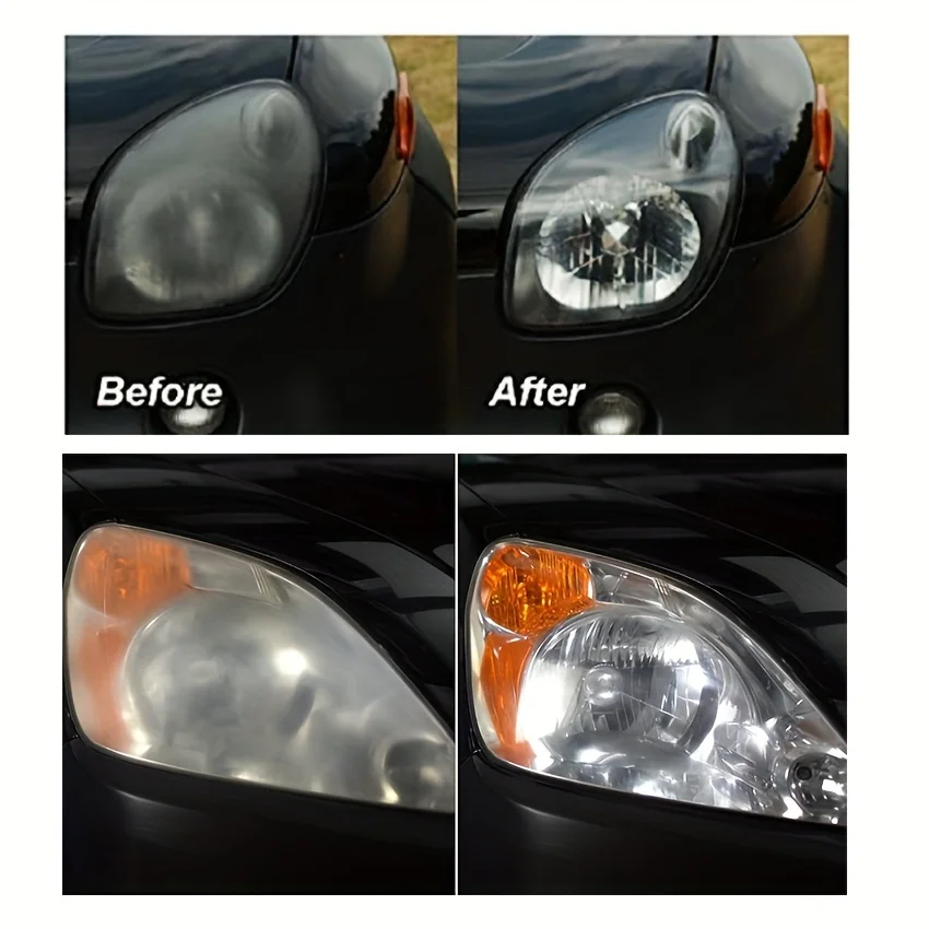 Car Headlight Restoration Solution - Removes Yellowing, Scratches & Fog, Enhances Brightness with Crystal Coating。Renovation