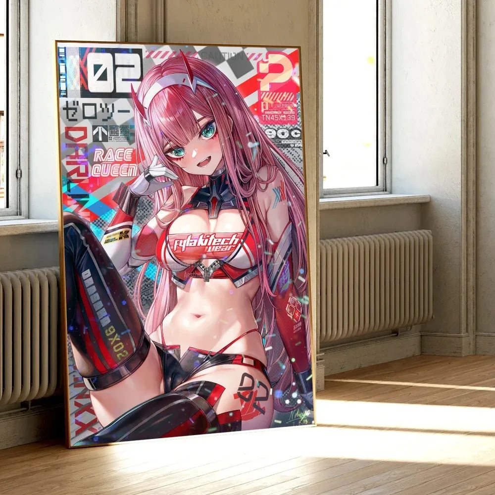 Darling In The Franxx Zero Two Poster Classic Vintage Canvas PaintingPosters HD Quality Wall Art Retro Posters for Home Room Wal