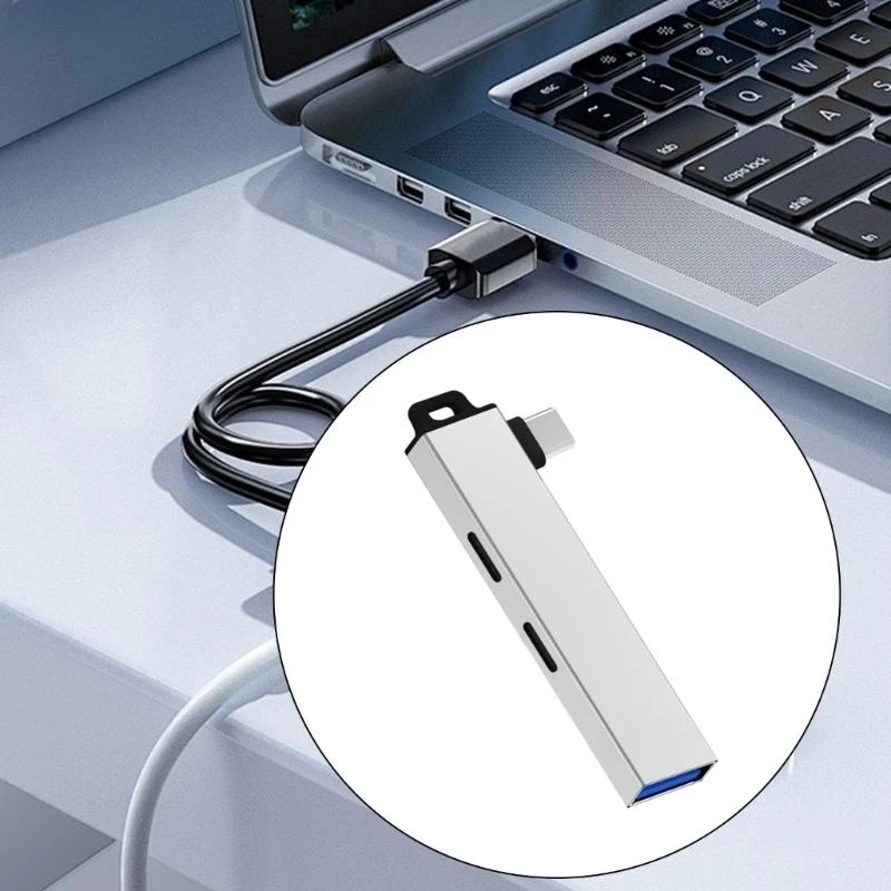 

D0UA Travel Friendly USB C Hub Type C Adapter USB C Port For Seamlessly Integration