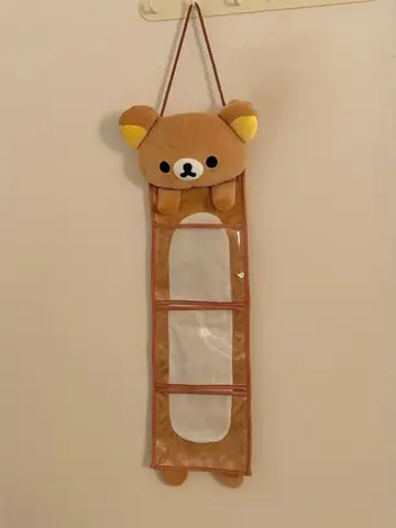Kawaii Rilakkumas Wall Hanging Storage Bag Cartoon Rilakkumas Bear Door Hanging Bag Large Capacity Sundries Storage Bag Gifts
