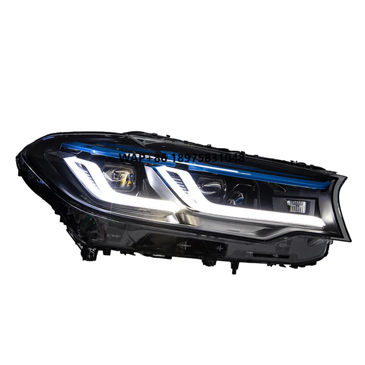 

Veidt for 2018-2020 5Series G30 Headlight Assembly Modified Thunder Edition Blue Eyebrow LED Daytime Running Turn Signal Len