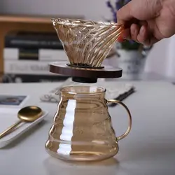 Creative Coffee Filter Brown Brewed Coffee Pot Durable Glass Percolator Funnel Filtering Cup Drip Pot Reusable Coffee Supplies